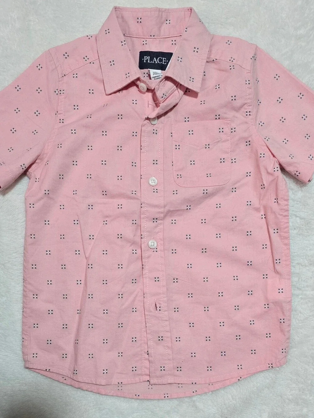 The Childrens Place Pink Button Up Down Polo Shirt Size 4 Xsmall XS 4t CP NWT
